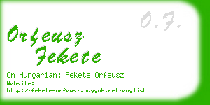 orfeusz fekete business card